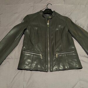 Michael Kors Gray Leather Jacket - Women's Size XS